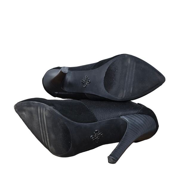 Simply Vera Wang Texitile Faux Suede Upper Black 4" Heeled  Boots 6M - Picture 9 of 10